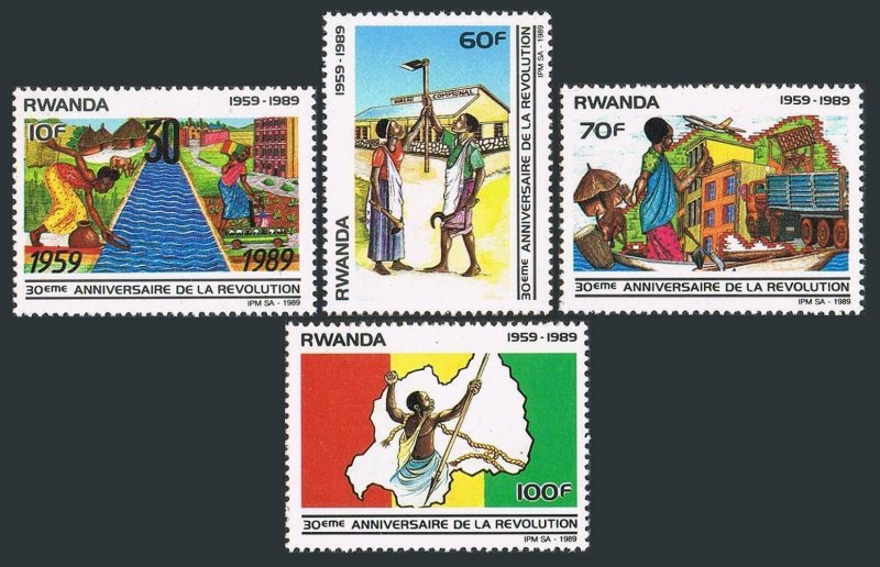 Rwanda 1338-1341,MNH.Michel 1425-1428. Revolution,30th Ann.1990.