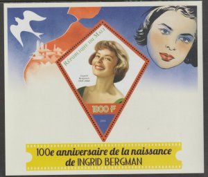 INGRID BERGMAN   perf deluxe sheet containing one diamond shaped value mnh