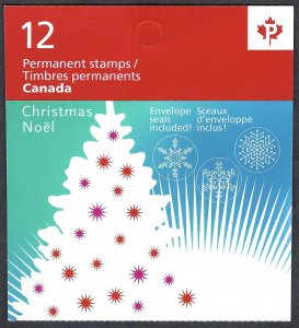 Canada #2344a P Christmas Tree (2009). Booklet of 12 stamps. MNH