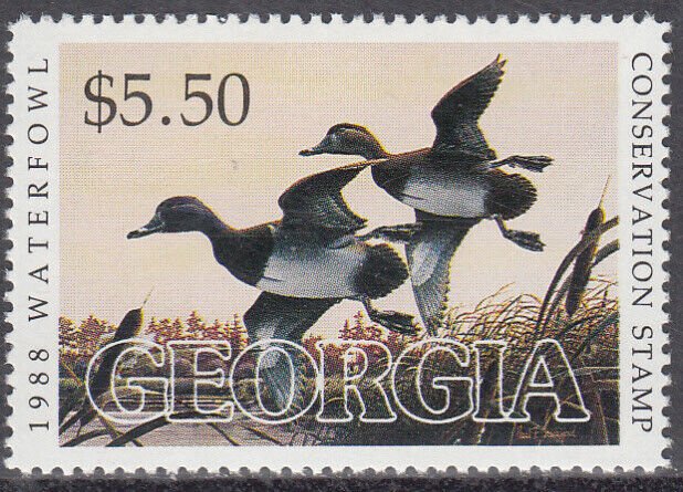 USA Georgia   MNH Waterfowl  Ducks Jaffe GA4  Value $ 9.00