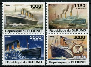 Titanic Stamps Burundi 2011 MNH Ships 100th Anniv Boats Nautical 4v Set