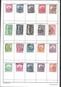 HUNGARY #Z17 Mixture Page of 20 stamps.  Collection / Lot