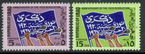 IRAQ  1967 Revolution of 1920 Anniversary Set Scott Nos.437-438 MNH