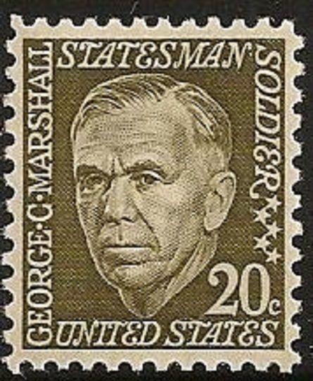 US 1289 George C Marshall 20c single MNH 1967