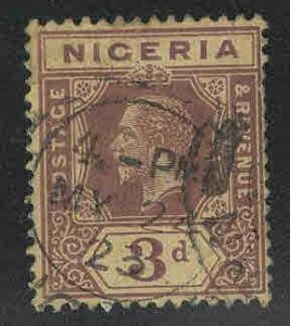 Nigeria Scott 5 Used, wmk 3, die 1, Violet on Yellowish paper