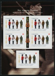 Canada 2580 Right Booklet Pane MNH The Royal Regiment of Canada