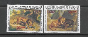 MAURITANIA #C148-49 LION SURCHARGED MNH