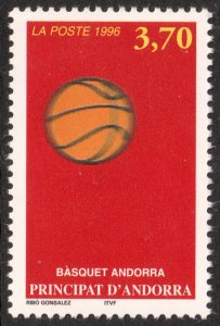 Andorra (French) #460  MNH - Sports Basketball (1996)