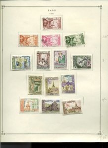 Collection, Laos Part A Scott Album Page, 1951/1982, Cat $175, Mint & Used