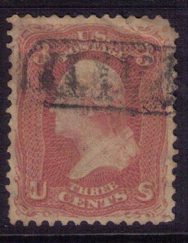 US SCOTT #65 USED PAID CANCELLATION F-VF