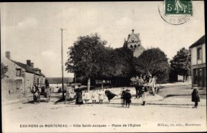 PC Montereau Seine et Marne, Ville Saint Jacques, Place de l'Eglise, Posted
