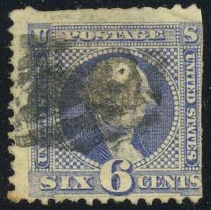 USA #115 George Washington 6c Postage Stamp 1869 A37 Used Damaged