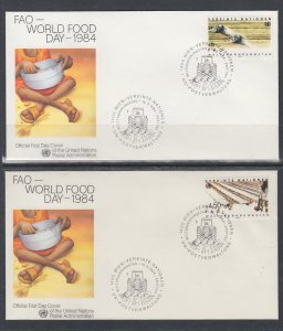 UN Vienna 40-41 Food Day UN Postal Administration U/A Set of Two FDC