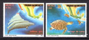 Mexico 1281-1282 Whale Turtle MNH VF