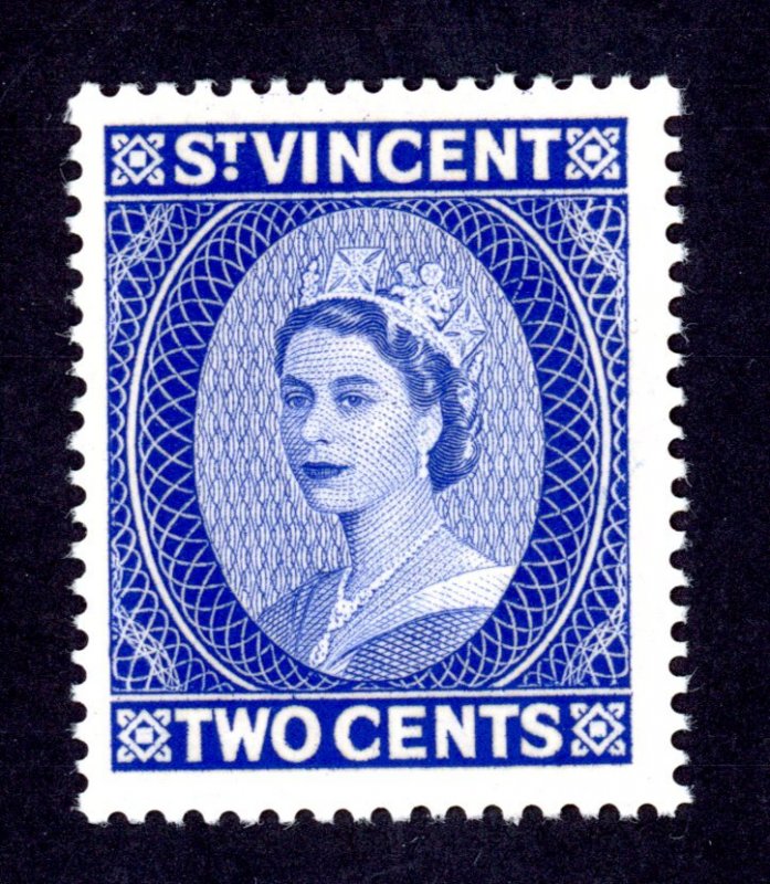 St. Vincent 187 MH 1955 2c violet blue