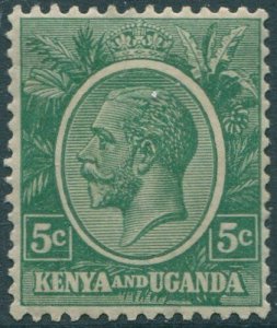 Kenya Uganda and Tanganyika 1922 SG78 5c green KGV MLH (amd)