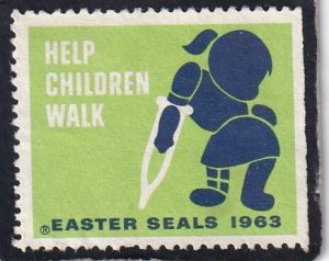 United States,      #      year of 1963      unused     Easter  Seal