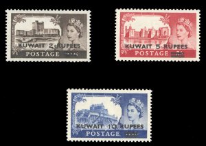 Kuwait #117-119 Cat$30, 1955 QEII, complete set, never hinged