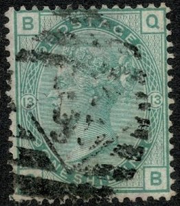 QV 1873-80 1/- Green Wmk. 48 (Orb) used S.G. 150 Pl.13