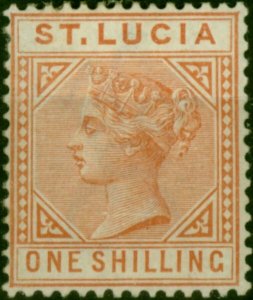 St Lucia 1886 1s Orange-Brown SG36 Good MM