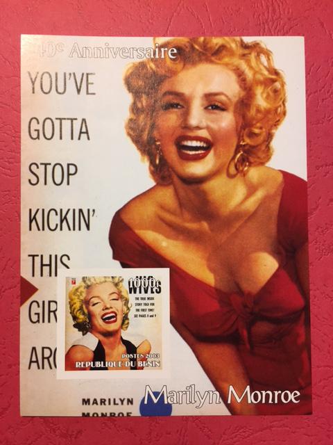 Benin 2003 Marilyn Monroe People Actress Film Art Cinema Movie Stamp MNH Imperf