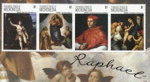 Micronesia Art Stamps 2012 MNH Raphael Sistene Madonna Paintings 4v M/S