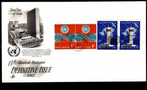 United Nations #166 Defensive Issue FDC  (Artcraft)