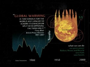 Tuvalu 2007 - Global Warming, World - Souvenir Stamp Sheet - Scott #1033 - MNH