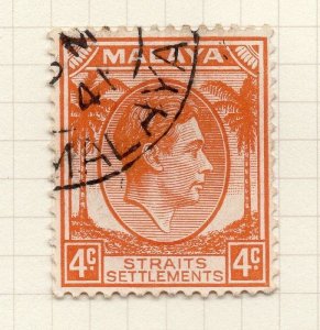 Malaya Straights Settlements 1937 Die I Early Issue Fine Used 4c. 298923