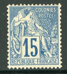 France Colonies 1881 Peace & Commerce 15¢ Blue Sc# 51 Mint D671