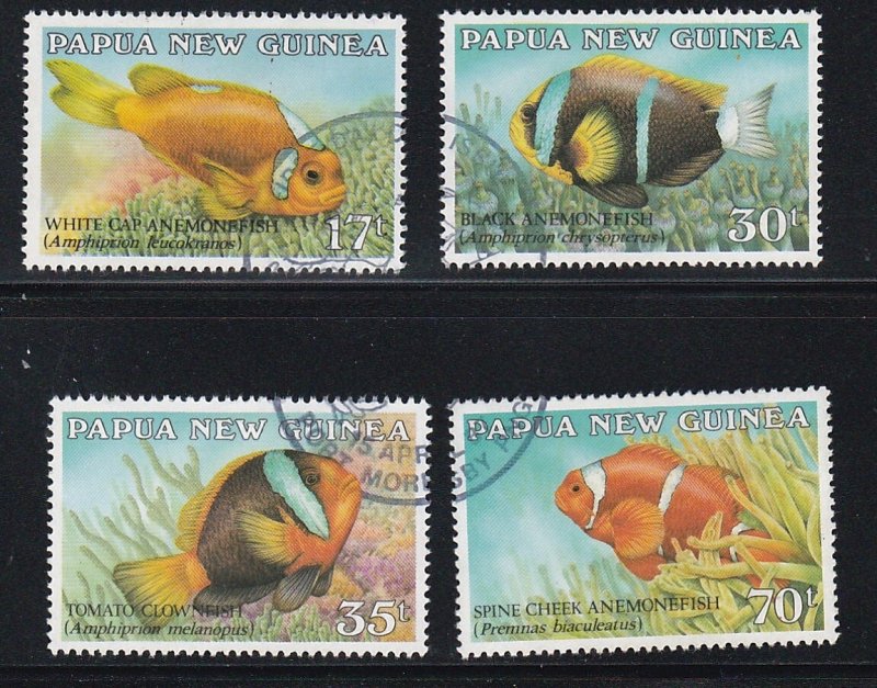 Papua New Guinea # 659-662, Marine Life - Fish, Used Set, 1/2 Cat.