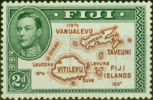 Fiji 1940 2d Brown & Green SG254 V.F MNH