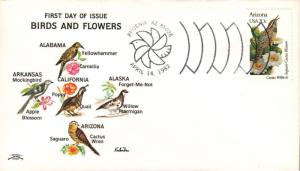 #1955 Arizona Birds - Flowers Colonial FDC