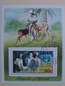 ​LIBERIA STAMP:-1975-CENTENARY BIRTH OF DR. ALBERT SCHWEITZER CTO-NH S/S SHEET