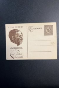 Germany unused postal card P285 Carl Peters lot #17