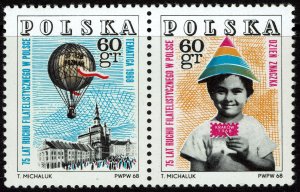 Poland #1591-92  MNH - 75 Years Polish Philately (1968)