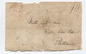 1827 Gardiner ME red CDS stampless letter [h.4796]