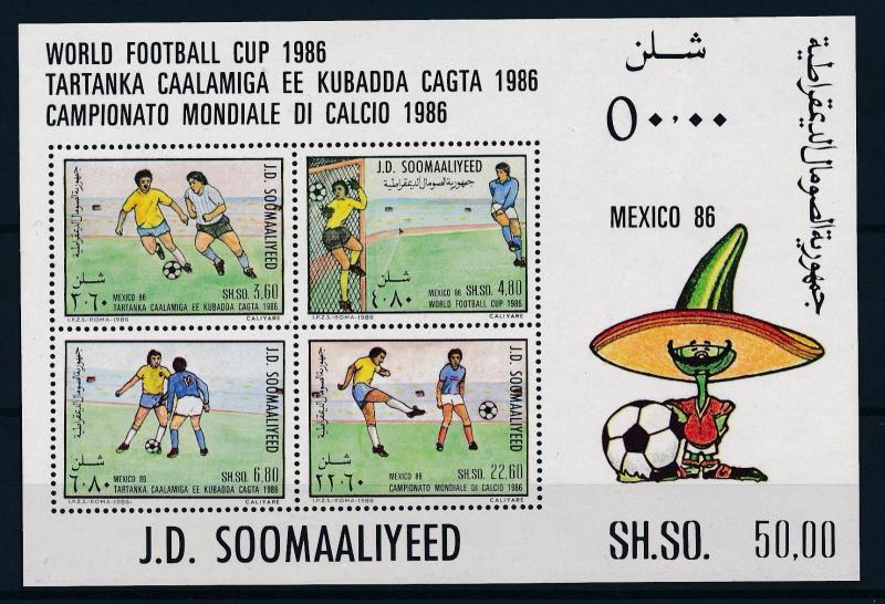 [59631] Somalia 1986 World Cup Soccer Football Mexico MNH Sheet