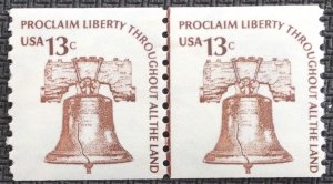 US #1618 MNH SG Line Pair Liberty Bell SCV $.75 L2