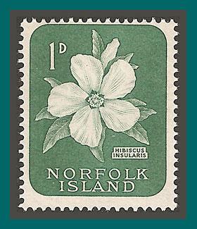 Norfolk Island 1960 Hibiscus Flower, MNH  #29,SG24