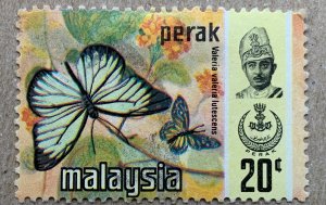 Perak 1971 20c Butterflies, used. See note. Scott 152, CV $0.35. SG 178