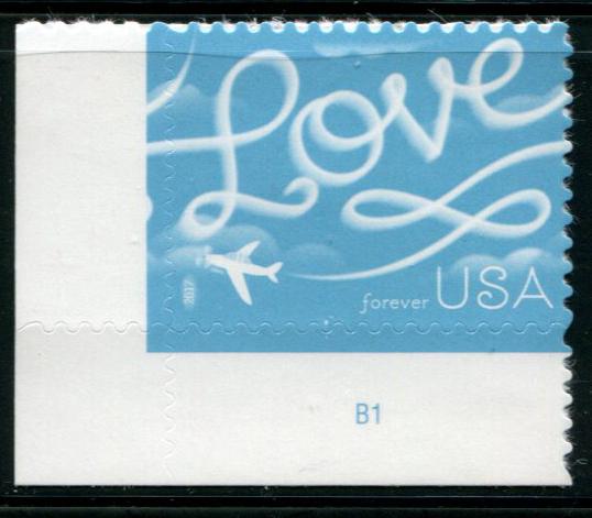 5155 US (47c) Love: Skywriting SA, MNH PNS