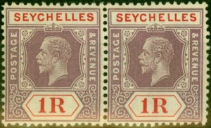 Seychelles 1932 1R Dull Purple & Red SG119a Die I Fine LMM Pair