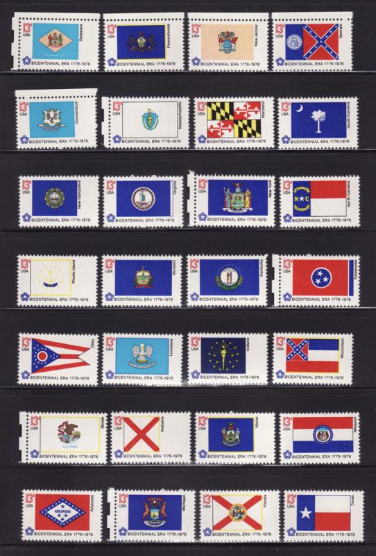 United States 1633-1682 Set MNH Flags, American Bicentennial