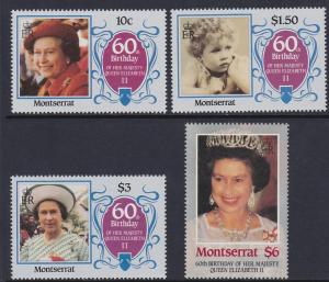 600-03 Montserrat 1986 QEII Birthday MNH