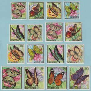 BURUNDI 240 - 255 AND C66 - C74 MINT HINGED OG * BUTTERFLIES COMPLETE SET - Y498