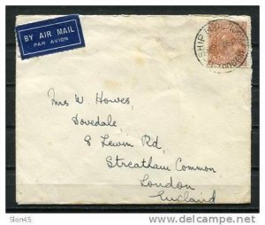 Australia 1938 Cover sent to England Cancelation Ship Mail Room Melbourne