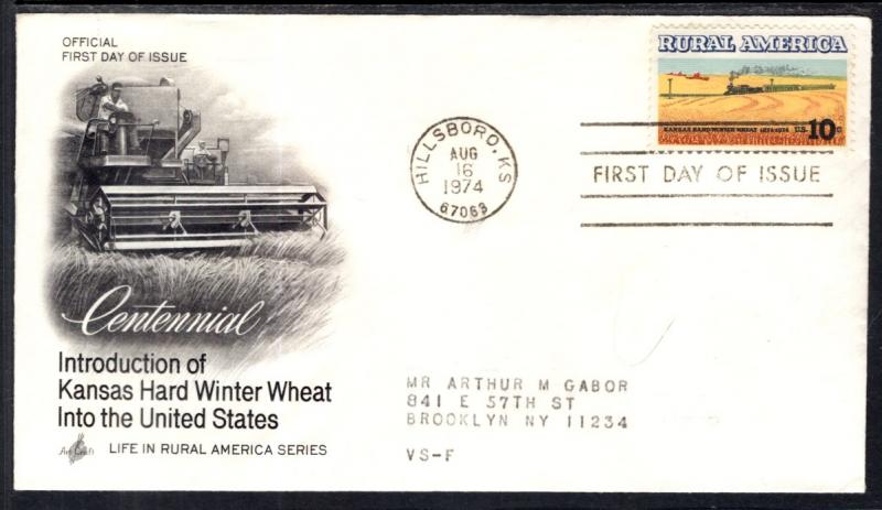 US 1506 Winter Wheat Artcraft Typed FDC