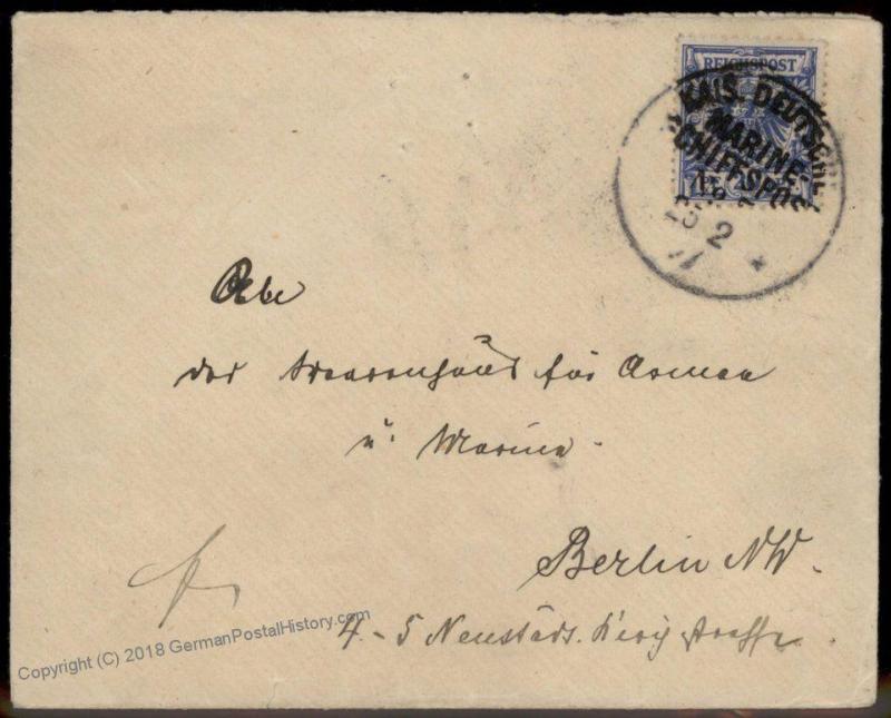 Germany 1897 China MSP5 SMS Prinzess Wilhelm Cover Feldpost 86327