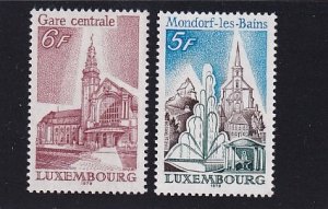 Luxembourg   #622-623   MNH   1979  central station and St. Michael`s Church